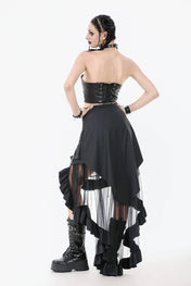 Metal Studded Skirt w/ Mesh Tail
