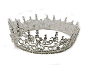 Metal Silver Crown w/ Clear Gemstones