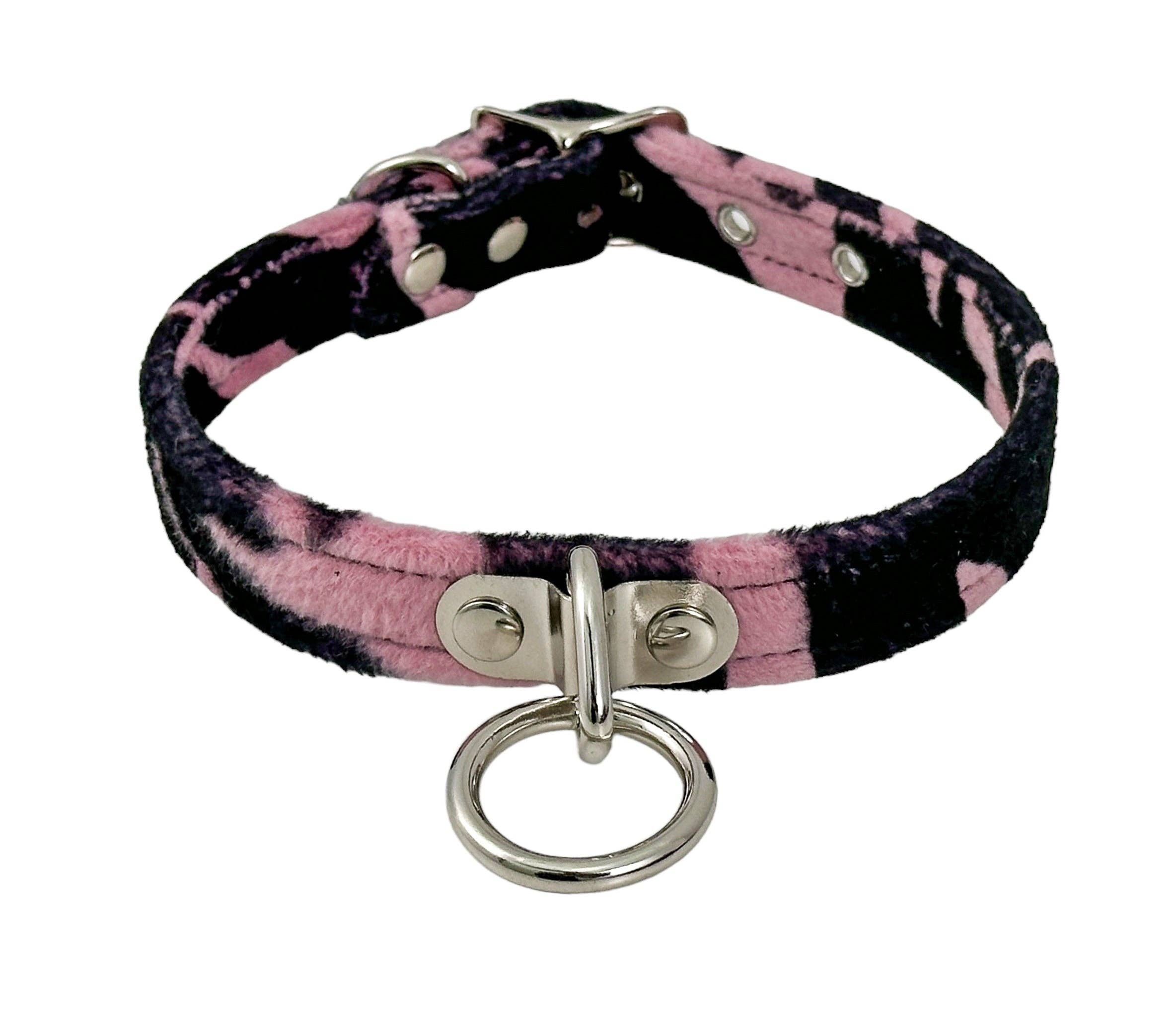 FUZZY LEOPARD BONDAGE CHOKER