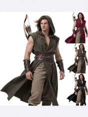 Men's Viking Hooded Sleeveless Coat
