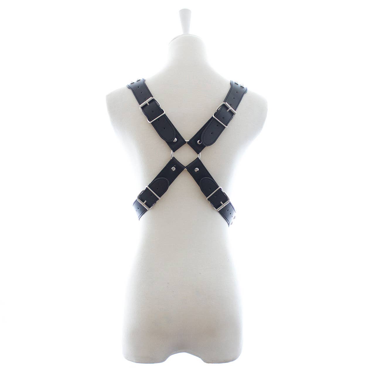 Halford Style Studded X-Cross PVC Vegan Chest Harness