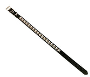 BLACK LEATHER CHOKER WITH 1 ROW 1/2" PYRAMID STUDS