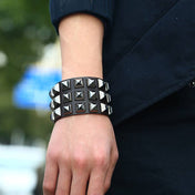 Leather Bracelet Geometric Design