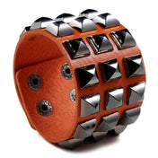 Leather Bracelet Geometric Design