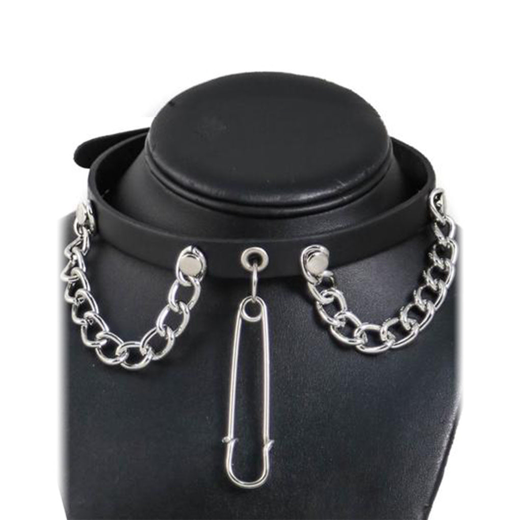 Hanging Safety Pin Chain Choker