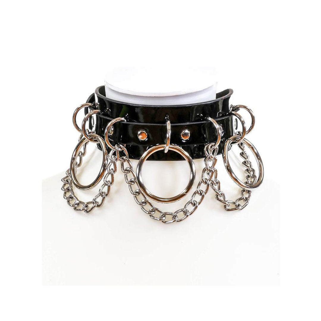 Wide Hanging Chain Bondage Choker