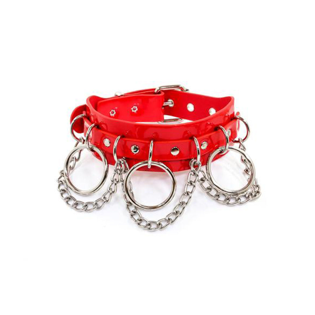 Wide Hanging Chain Bondage Choker