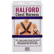 Halford Style Studded X-Cross PVC Vegan Chest Harness
