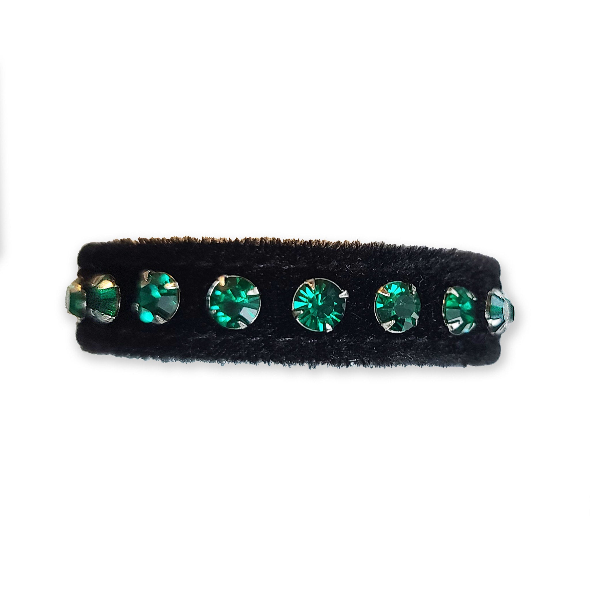 Black Velvet Bracelet With Rhinestones