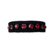 Black Velvet Bracelet With Rhinestones