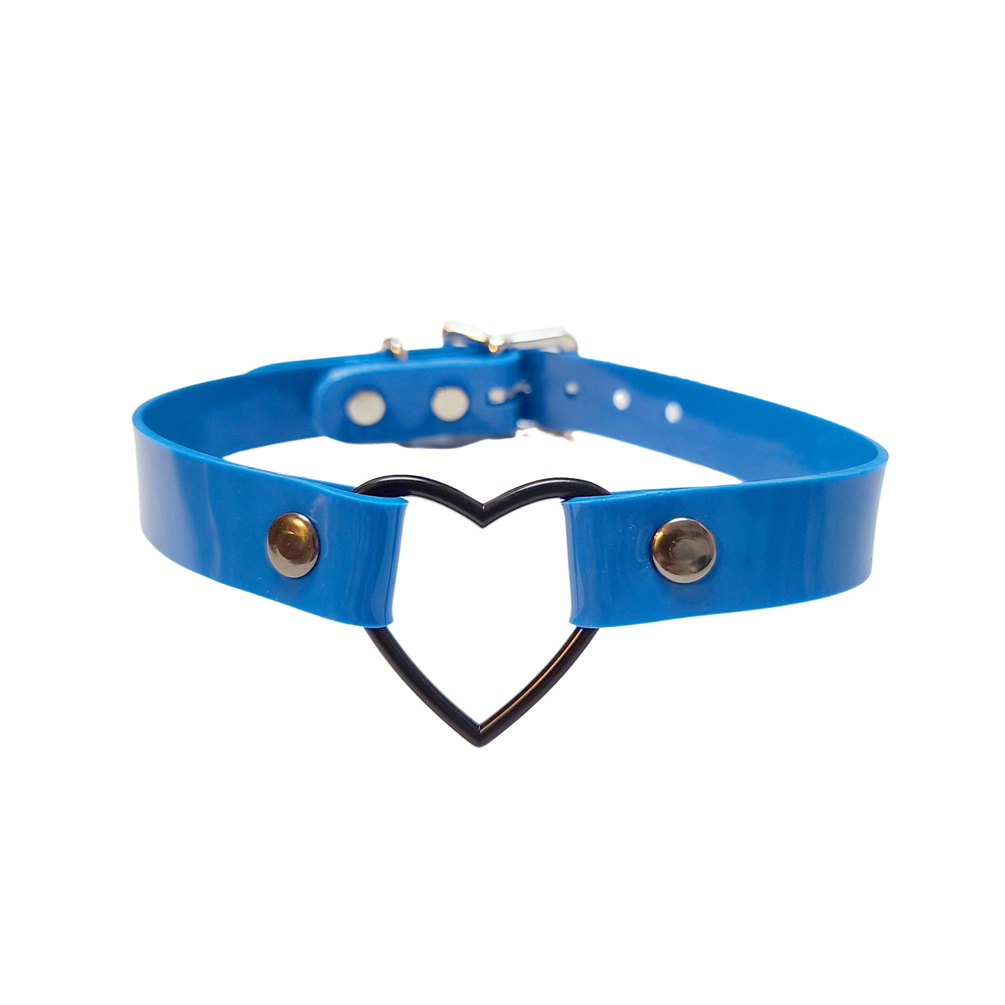 Black Metal  Heart Vinyl Choker