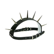 Large Spikes Leather Head Harness Mohawk