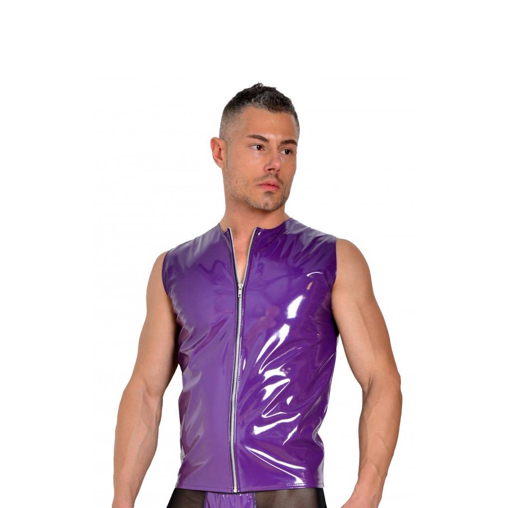 Sleeveless PVC Zip Top