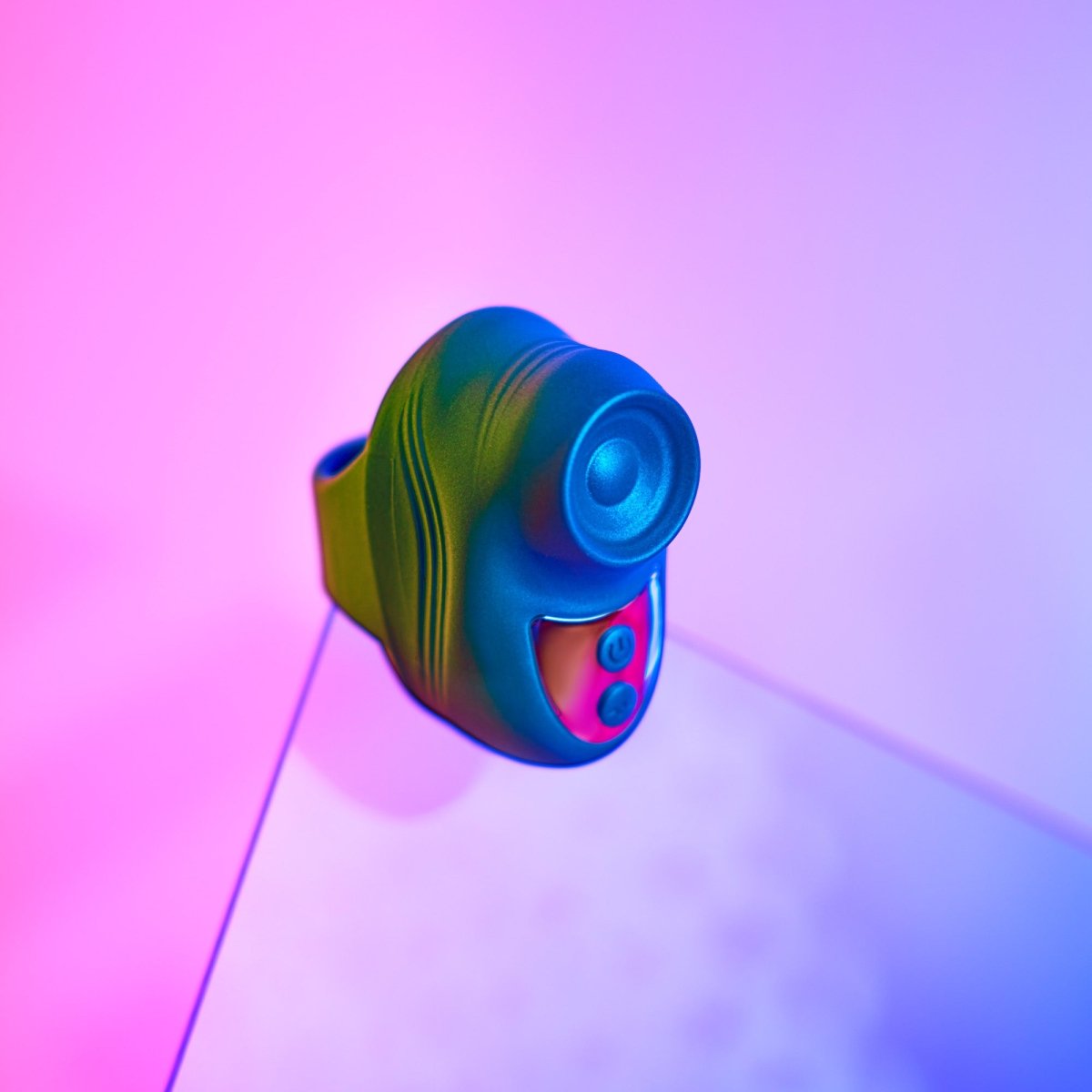 Love to Love silicone finger vibrator iridescent teal tapping technology compact travel size USB rechargeable pleasure