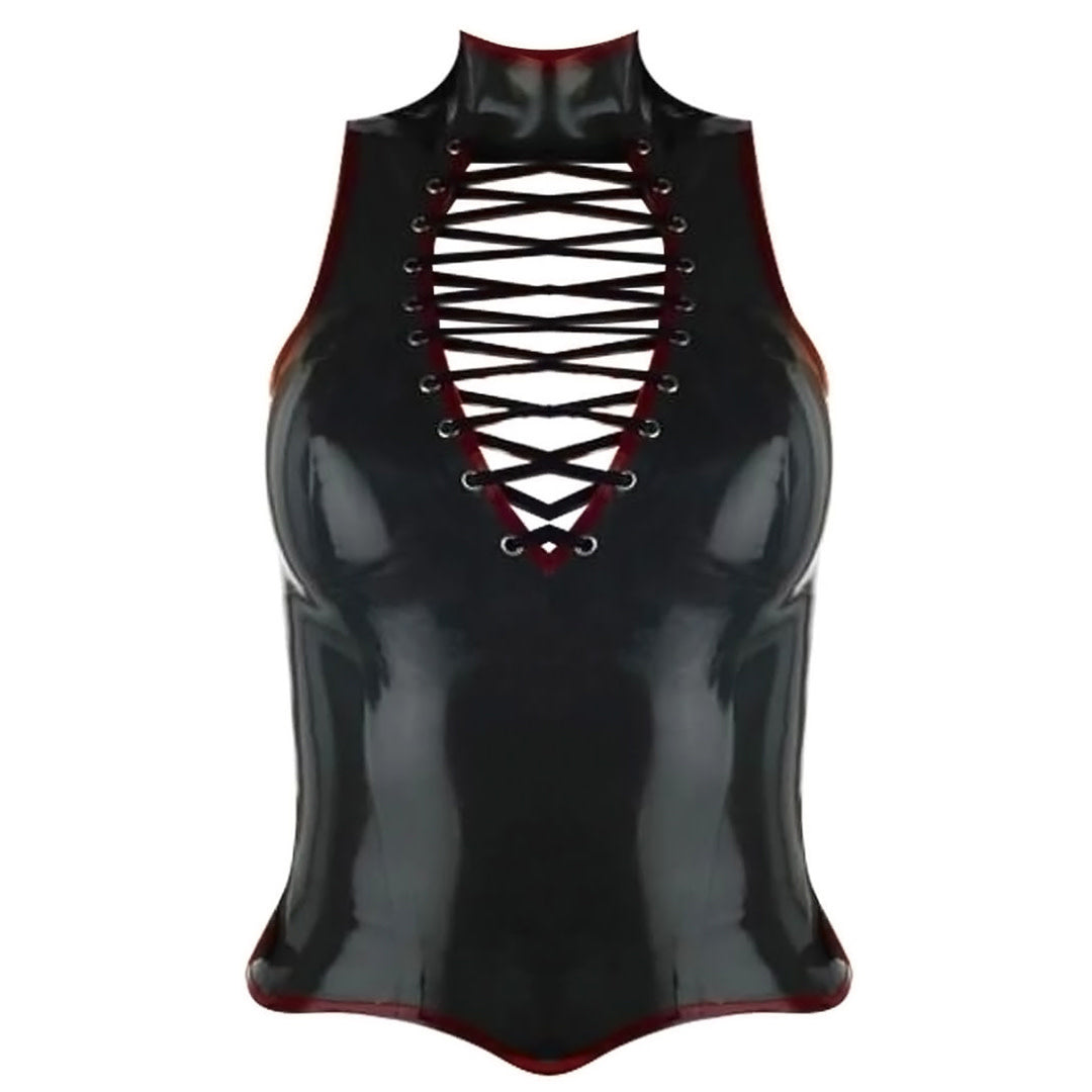 Latex Laced Keyhole Top
