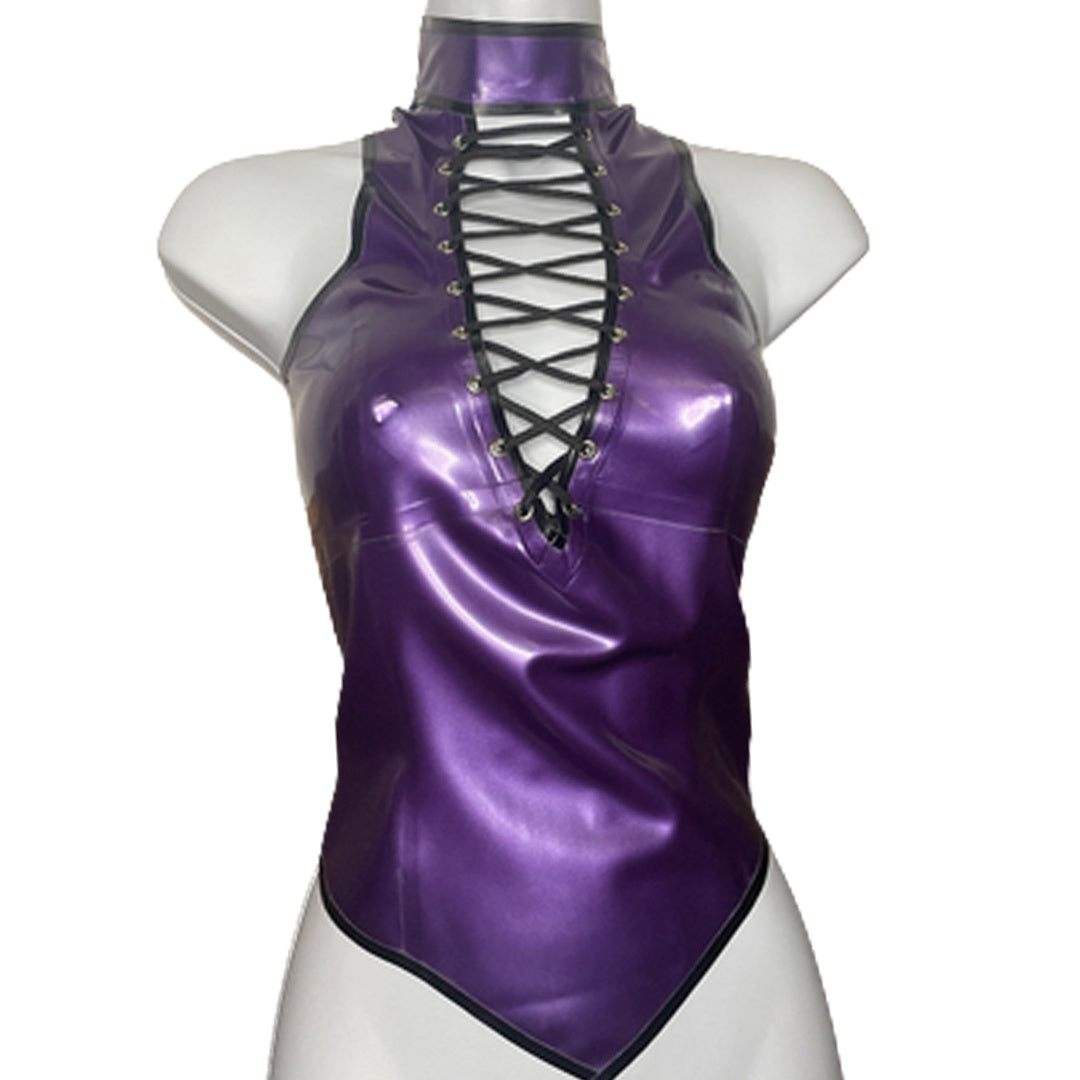 Latex Laced Keyhole Top