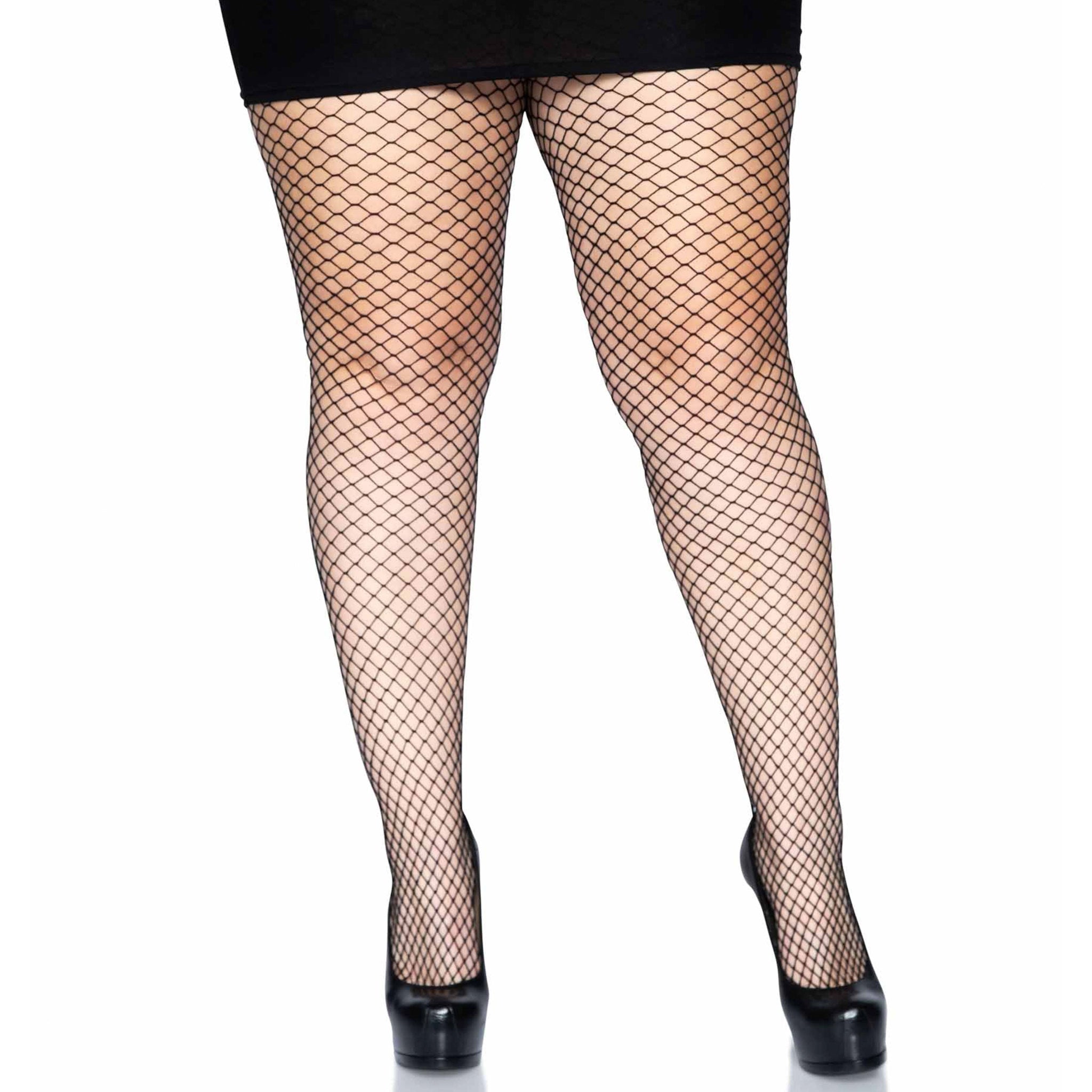 Industrial net fishnet spandex stretchy pantyhose perfect fit form-flattering silhouette versatile classic stockings