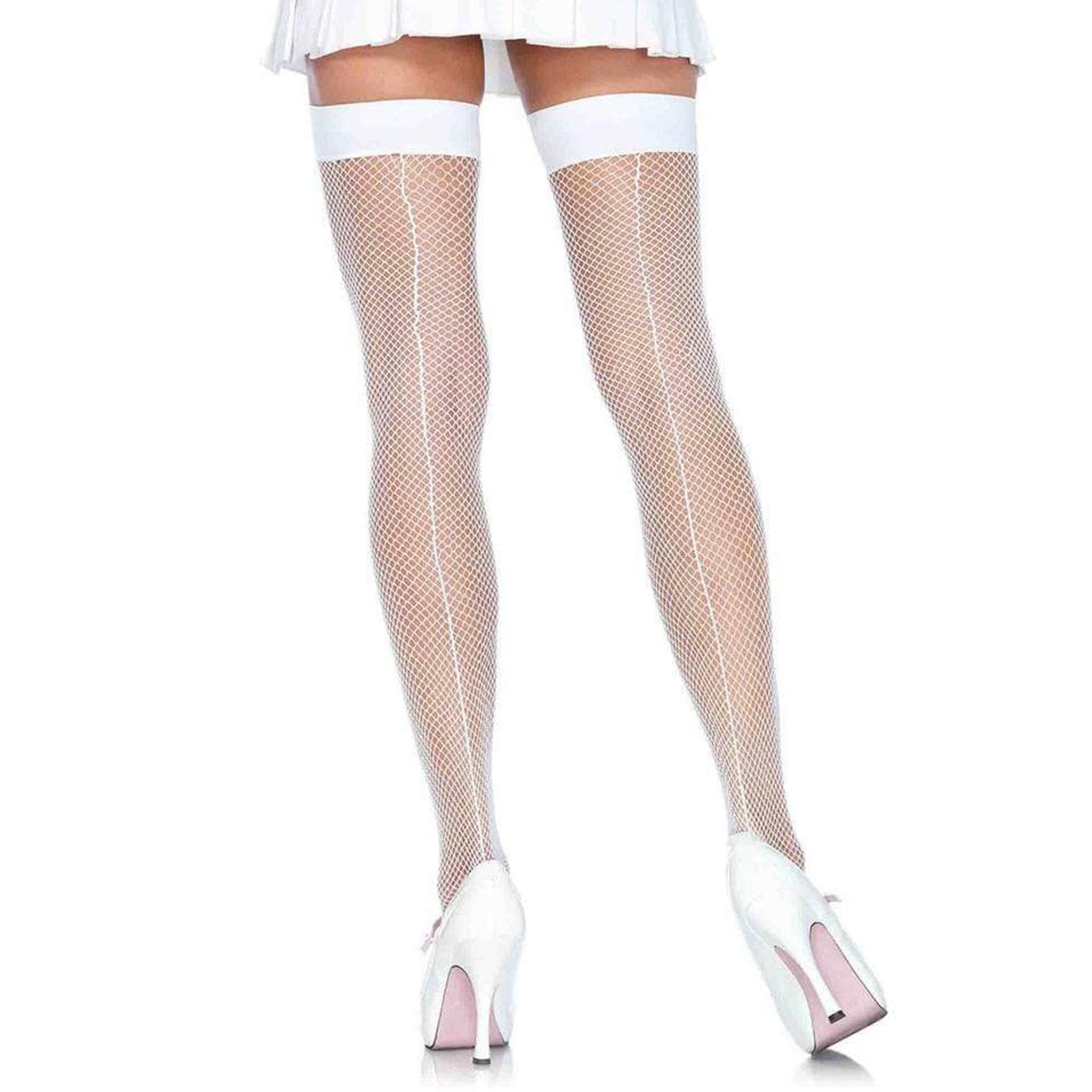 Fishnet Stockings with Back Seam