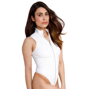 Manon Thong Back High Neck PVC  Bodysuit