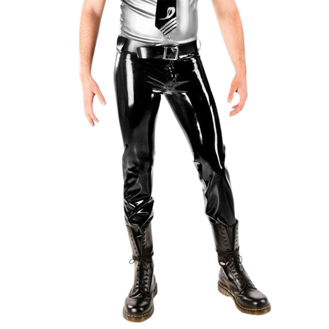 Men Latex Pants with Snaps