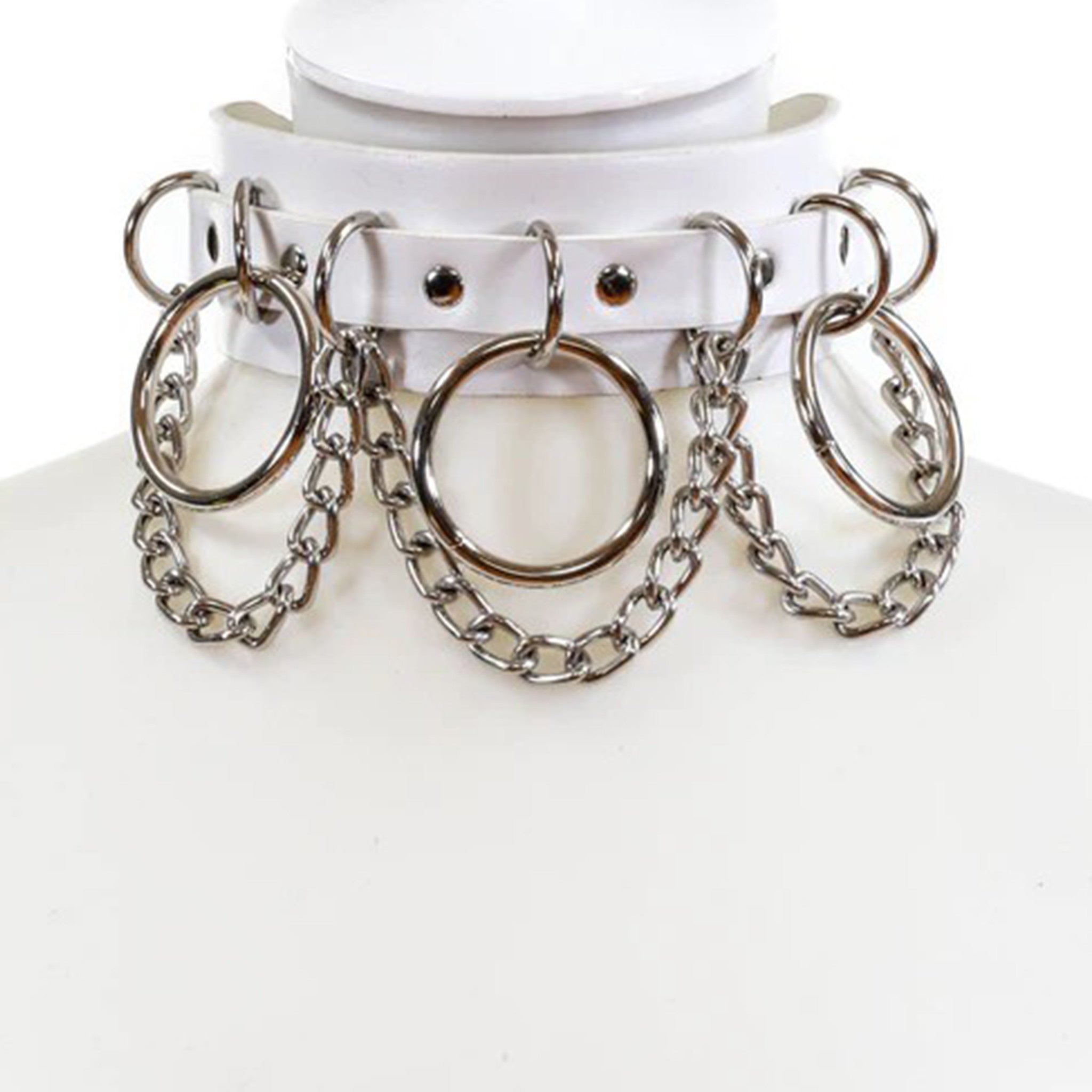 Wide Hanging Chain Bondage Choker