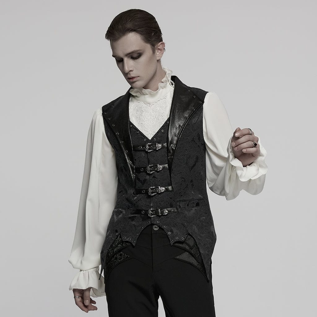 Steampunk Buckle Waistcoat Victorian Brocade Design