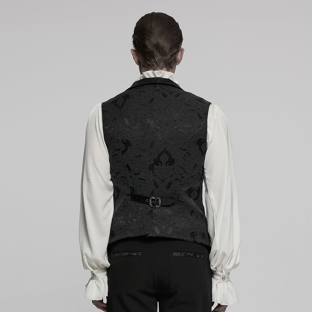 Steampunk Buckle Waistcoat Victorian Brocade Design