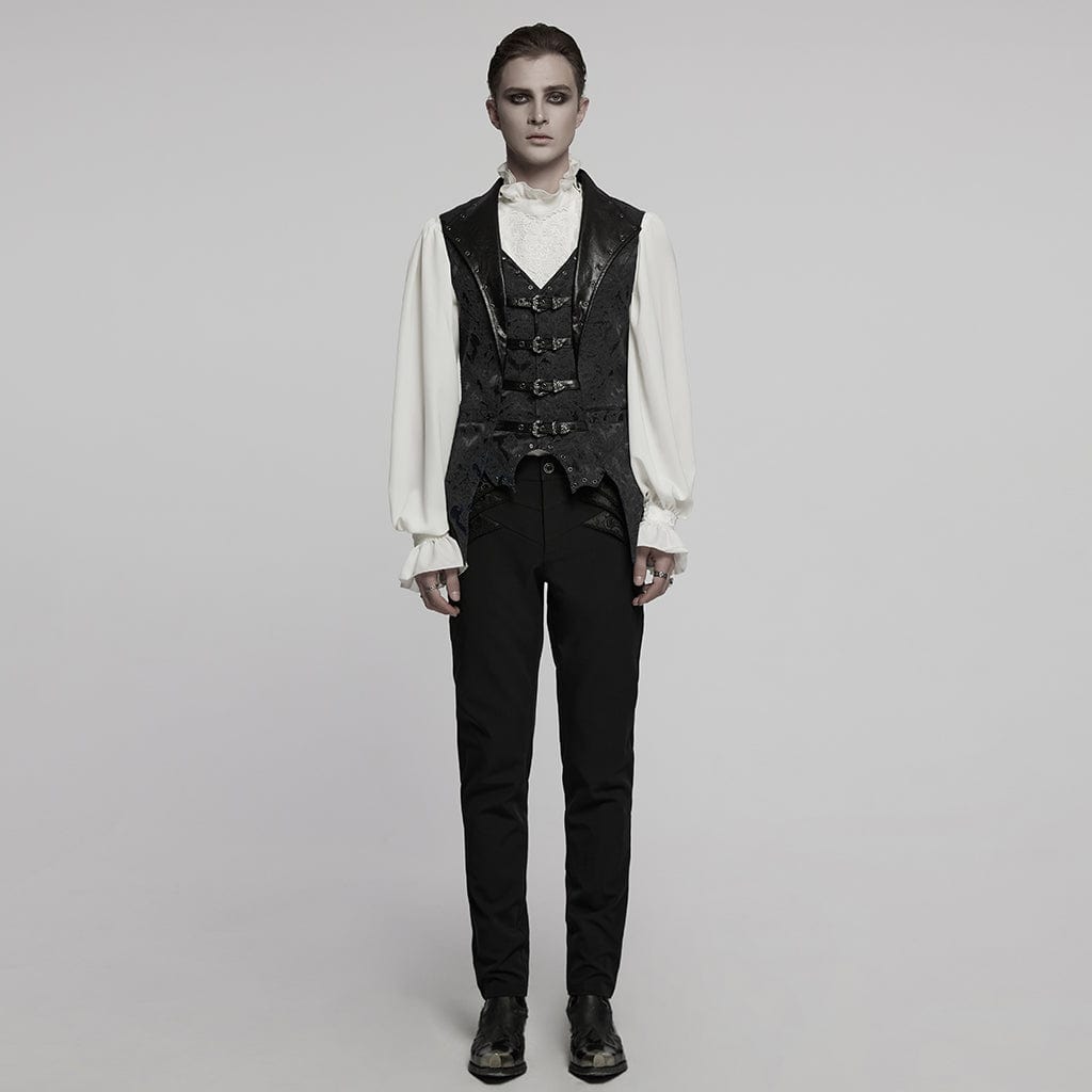Steampunk Buckle Waistcoat Victorian Brocade Design