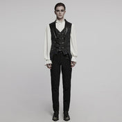 Steampunk Buckle Waistcoat Victorian Brocade Design