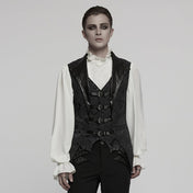 Steampunk Buckle Waistcoat Victorian Brocade Design