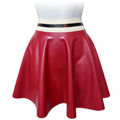 Latex Skating Skirt With Contrast Waistband