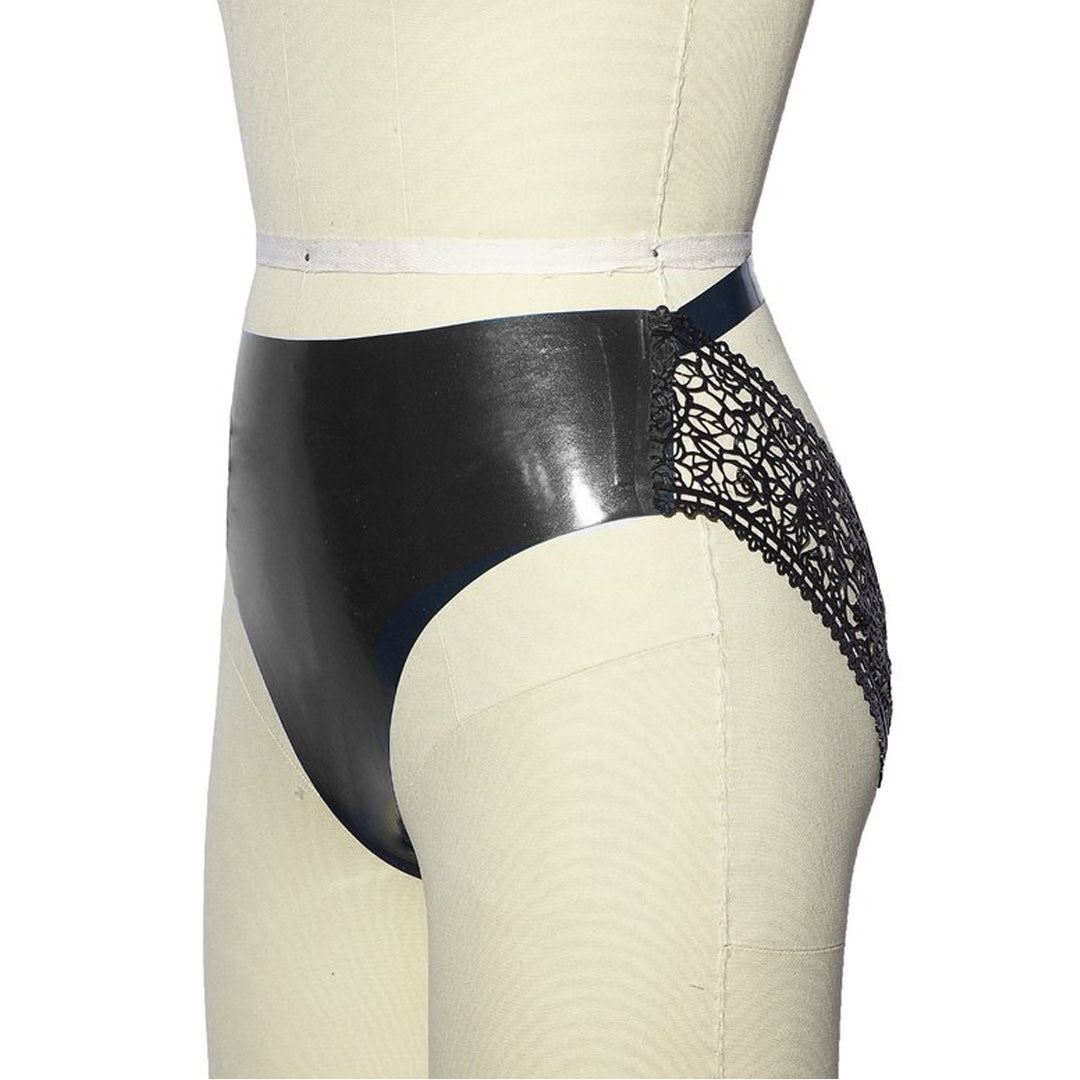 Back Cutout Jock Latex Lace Cheeky Panties