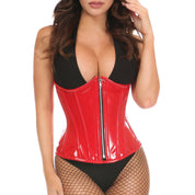 Top Drawer Red Patent PVC Steel Boned Under Bust Corset
