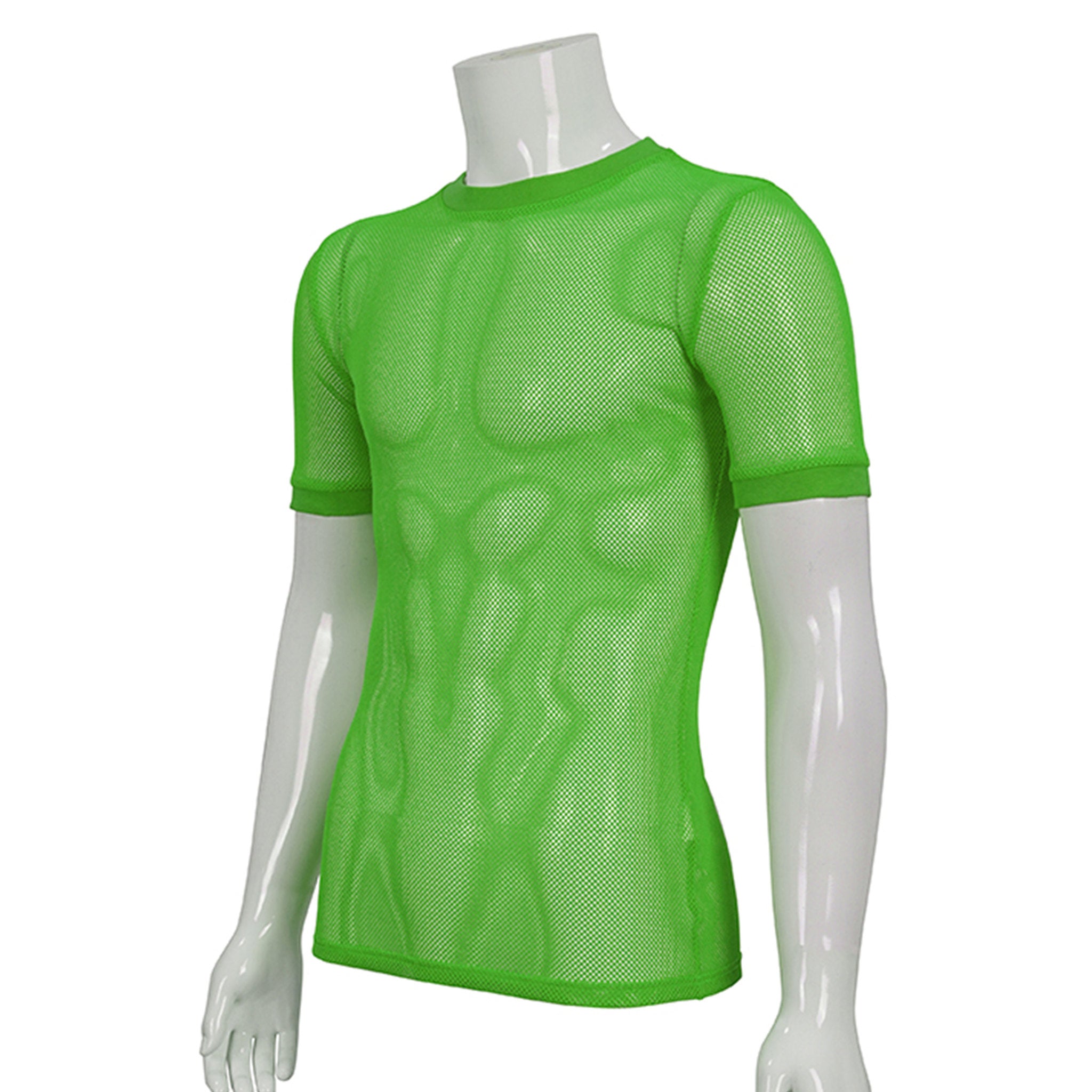 Mens Short Sleeve Fishnet Shirt