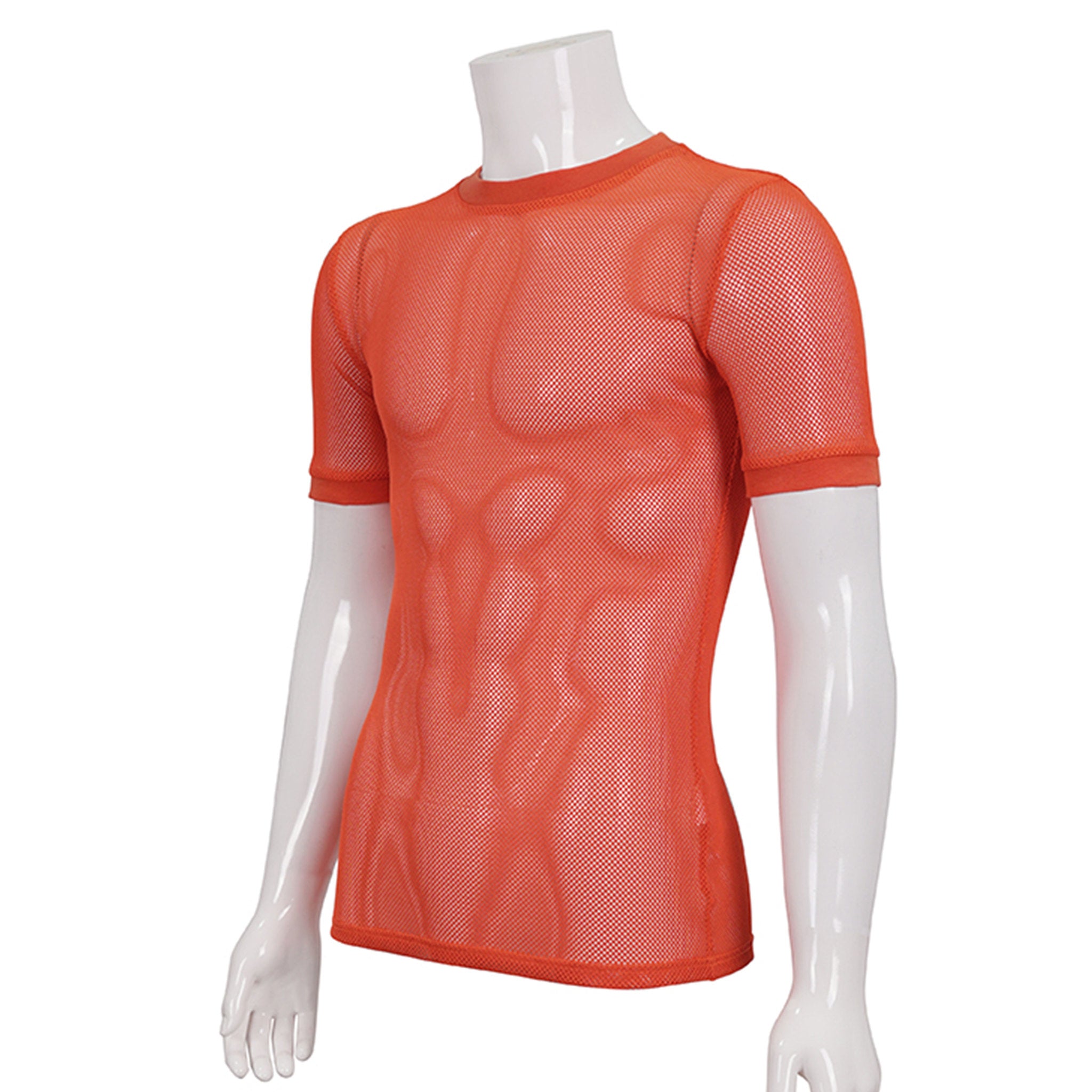 Mens Short Sleeve Fishnet Shirt