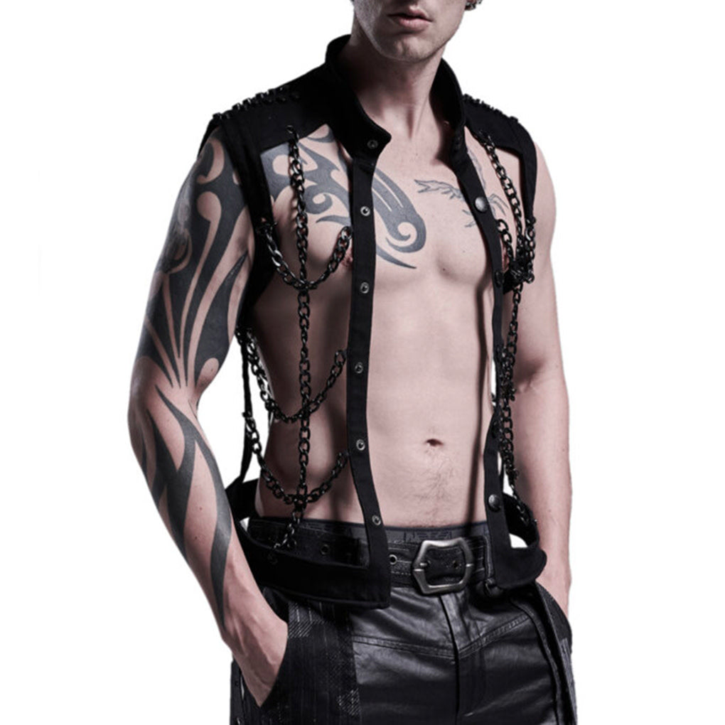 Punk Personality Chain Hollow Out Vest