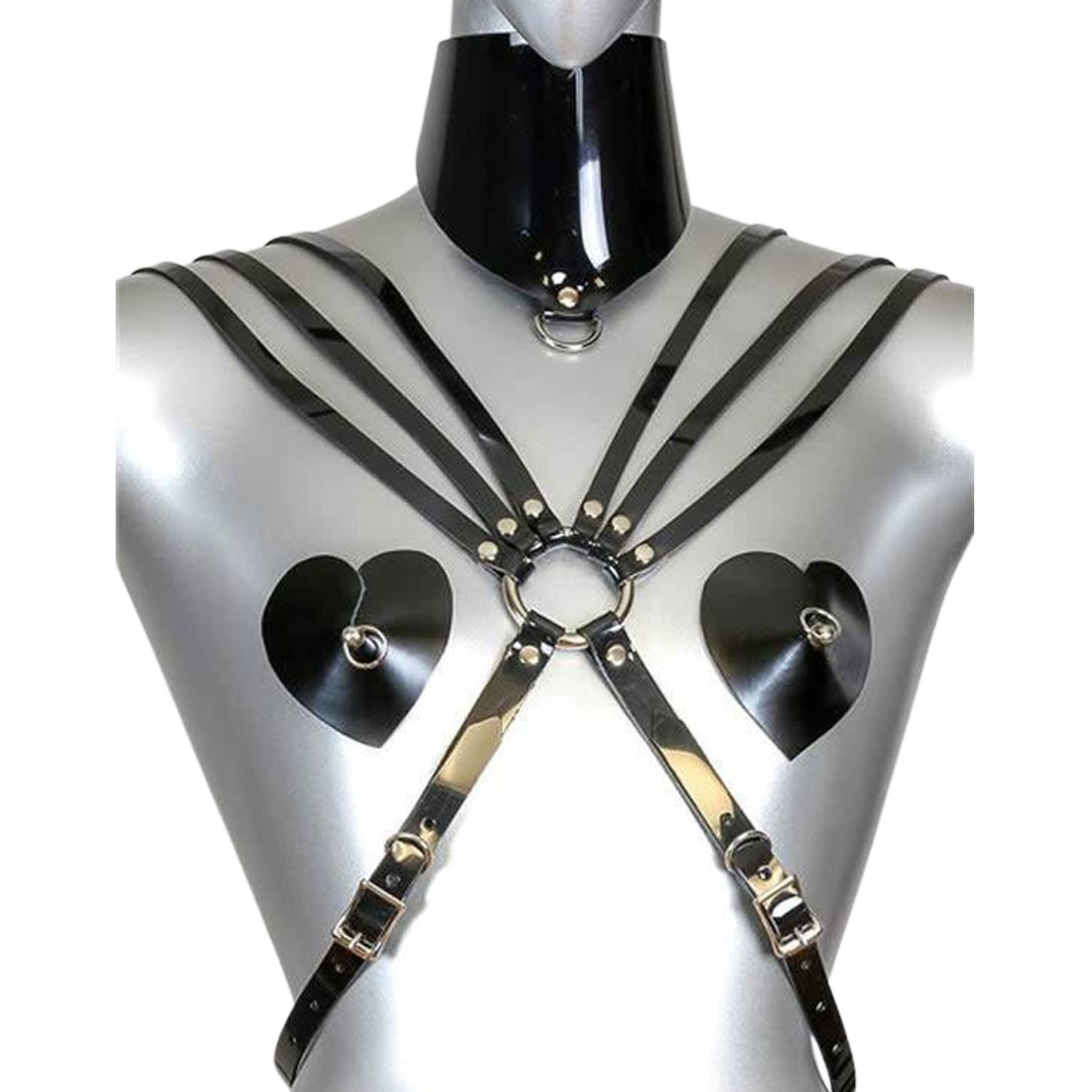 8 Strap Vinyl Ladies Chest Harness