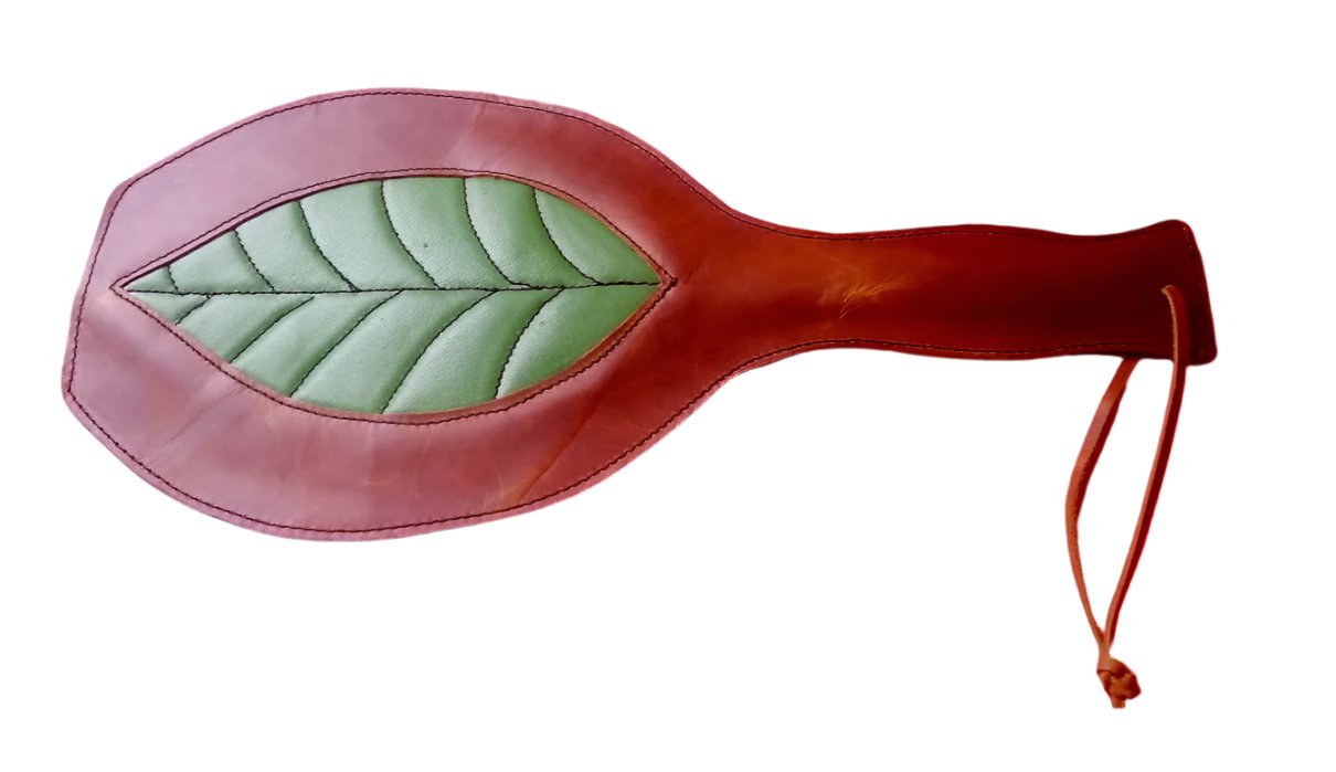 Green Leaf Leather Paddle