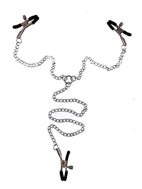 Chained Nipple And Pussy Clamp