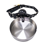 ash tray ball gag lockable silicone faux leather adjustable strap steel ashtray BDSM fetish gag accessory