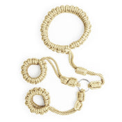 braided rope hand neck connecting adjustable polyester wrist collar O-ring bondage fetish restraint accessory