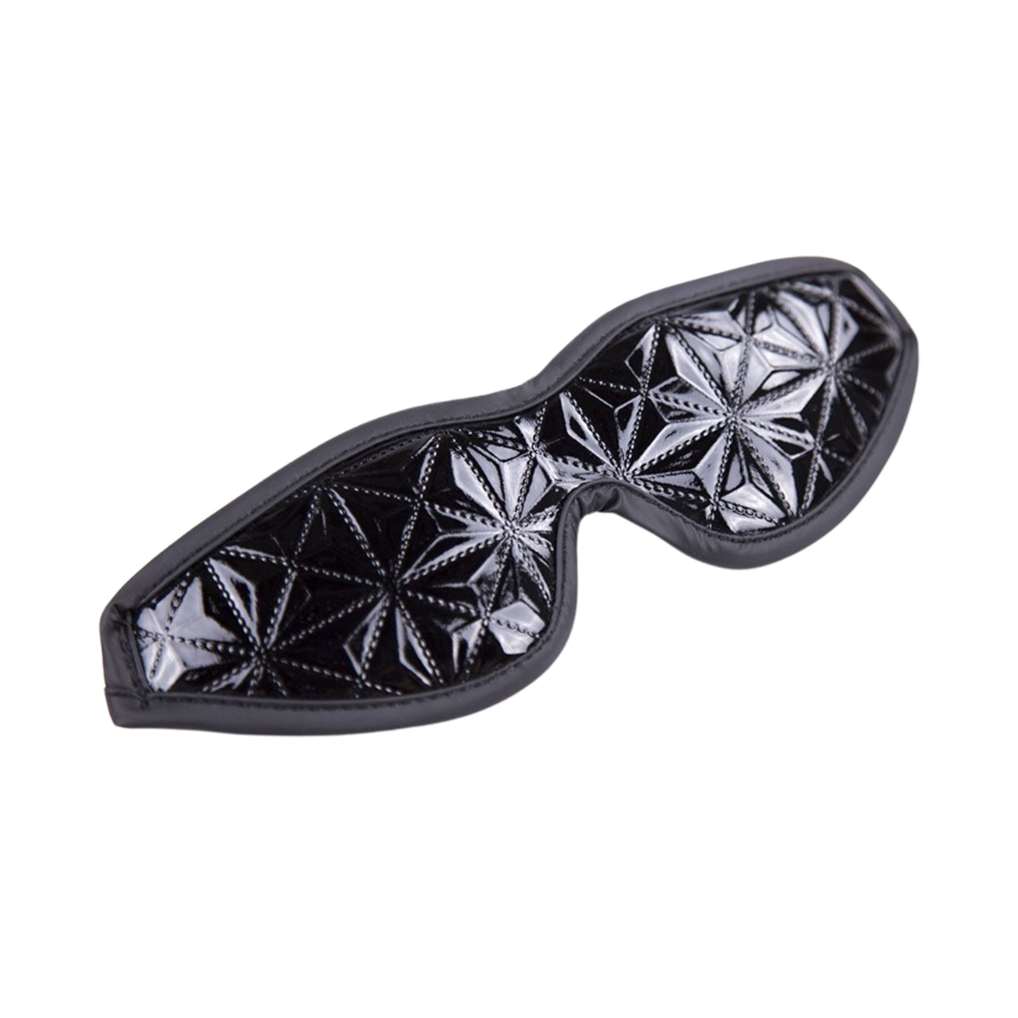 black crocodile pattern pvc padded blindfold pu leather elastic band bdsm sensory play fetish accessory