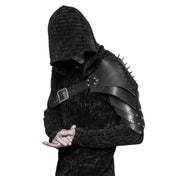 heavy warrior single shoulder spiked harness black asymmetric cross body strap adjustable buckle gothic punk cosplay accessory alternative fashion studded shoulder harness one size fits most