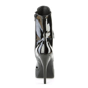 indulge pointed toe ankle boot platform patent leather lace up stiletto heel 5.25 inch 1.25 inch platform fetish boots glossy black ankle boots sexy footwear fetish factory