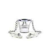 Japanese clover nipple clamps with pail, weighted nipple clamps, BDSM nipple torture clamps, metal clover clamps with chains, fetish nipple clamps hardware, domination submission play clamps, erotic BDSM nipple clamps, adult bondage accessories