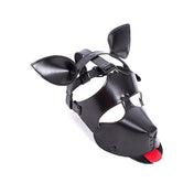 leatherette puppy mask pup play bdsm mask adjustable buckle detachable leash fetish roleplay accessory