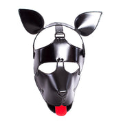 leatherette puppy mask pup play bdsm mask adjustable buckle detachable leash fetish roleplay accessory