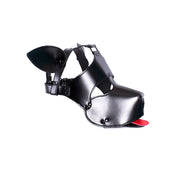 leatherette puppy mask pup play bdsm mask adjustable buckle detachable leash fetish roleplay accessory