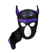 neoprene puppy hood poseable ears removable muzzle snap buttons eye openings lightweight hood cosplay fetish accessory puppy play mask comfortable slip on headwear alternative fashion