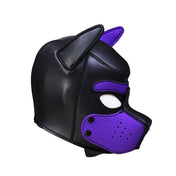 neoprene puppy hood poseable ears removable muzzle snap buttons eye openings lightweight hood cosplay fetish accessory puppy play mask comfortable slip on headwear alternative fashion